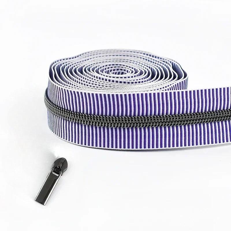 2-5Meters 5# Meetee Striped Nylon Zippers Tape for Sewing Plastic Roll Coil Zip By The Meter Zipper Closure Garment Accessories