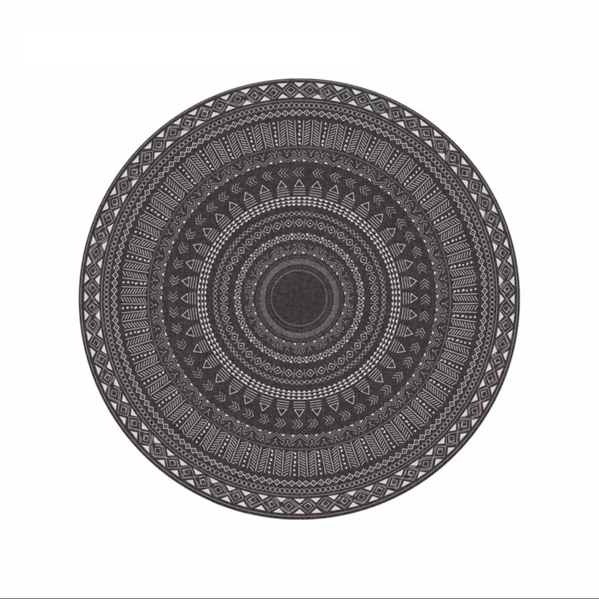 

WTEMPO Круглый бытовой ковер для гостиной, напольный коврик для комнаты, устойчивый к грязи, в марокканском этническом стиле 80 * 80cm