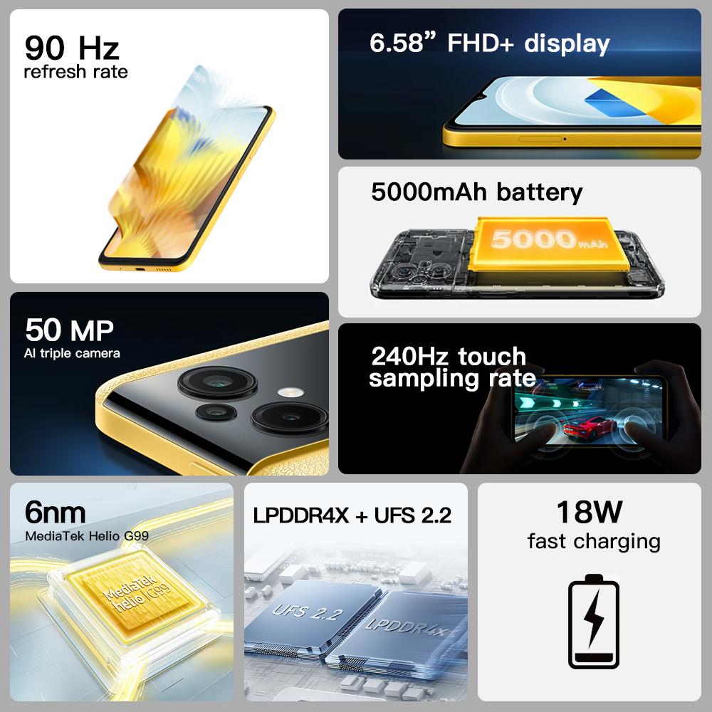 Entsperrtes Smartphone – 6,2 Zoll, 6 GB RAM, 128 GB Speicher, 7000 MAh Akku, Android 11, Dual-SIM