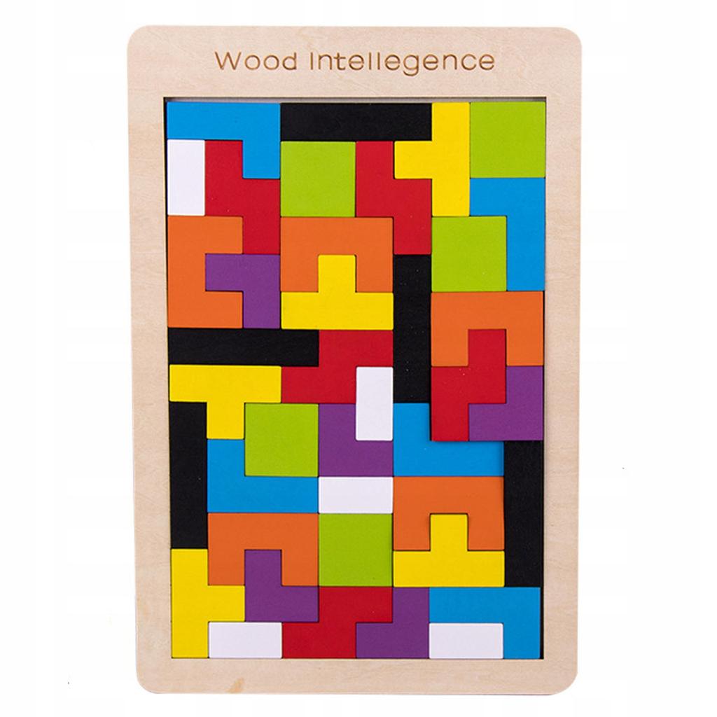 Wooden Tetris Blocks 3D Montessori Eco Wood Puzzle