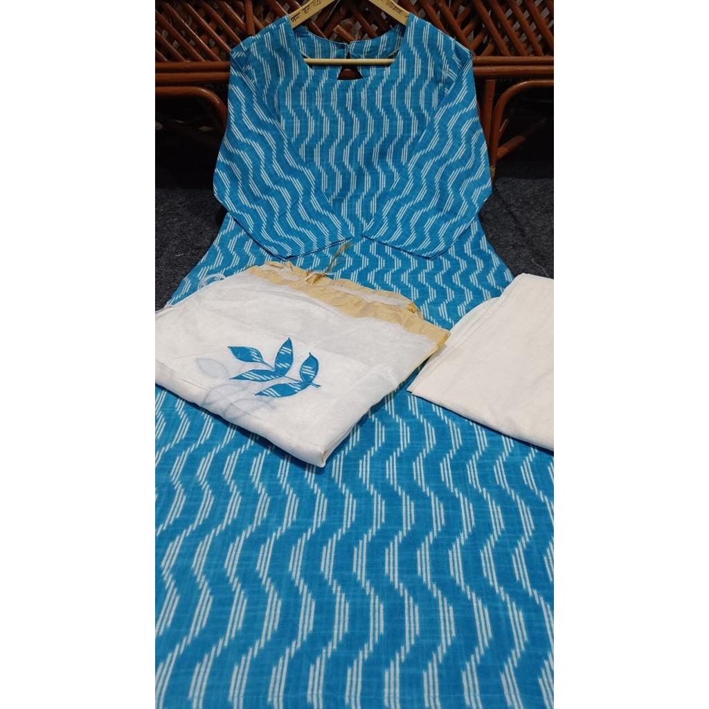 Damen Bollywood Kurta Hose Dupatta Set Indische Partykleidung Oberteil Tunika Kurti Kleid VSO-1729 c