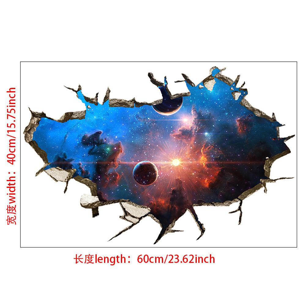 3D Self-adhesive Tearable Wall Starry Sky Universe Planet World Ceiling Living Room Decorative Wall Sticker