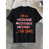 European Size I Fix Cars Funny Mechanic T-Shirt T-Shirt, Summer Casual and Comfortable T-shirt, Fashionable Round Neck Short Sleeves