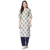 Pinkmint Kurta Set for Women Cotton Printed Straight Kurta with Pant (Pack of 1)