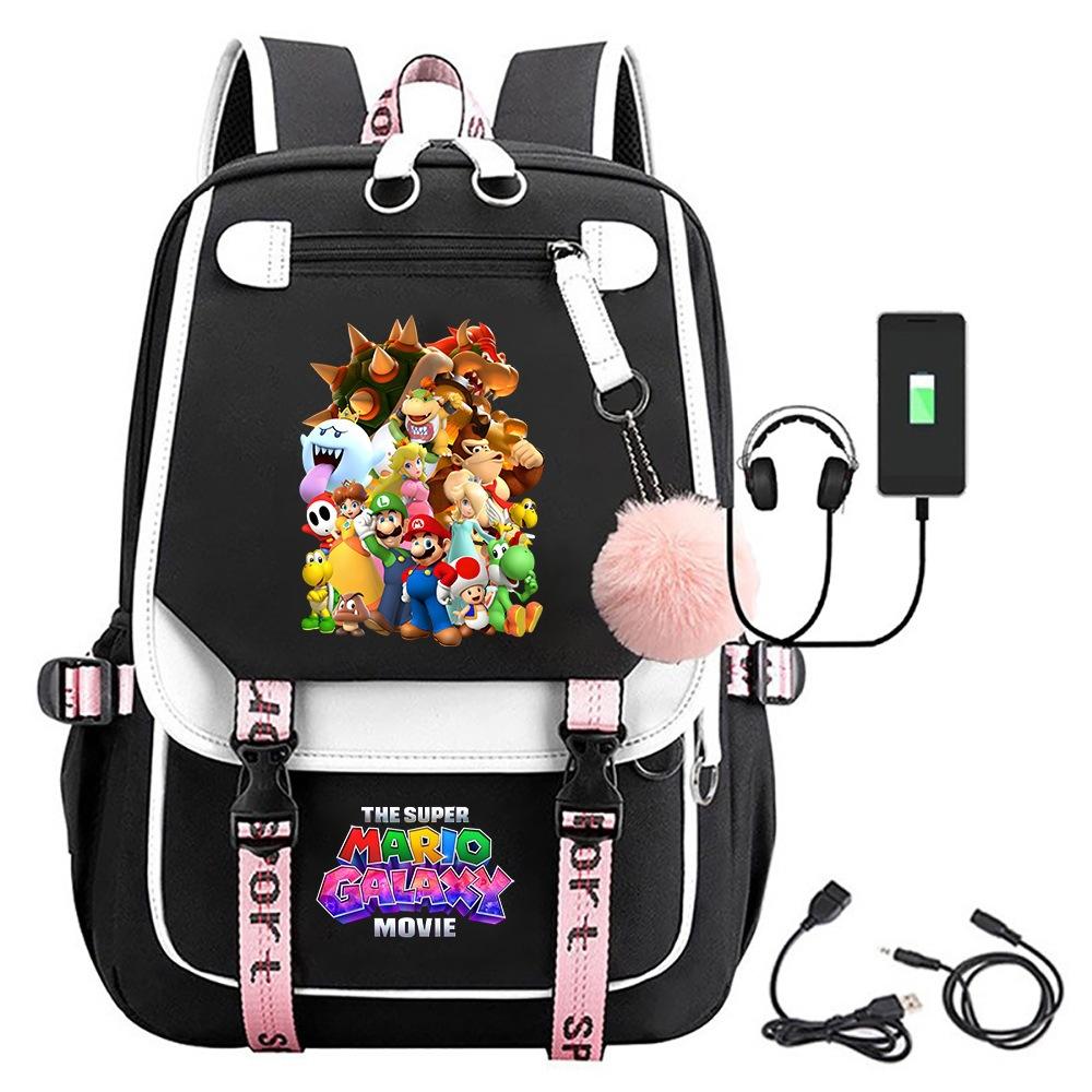 Movie Mario Print Junior High School Student Schoolbag Large Capacity Outdoor Backpack backpack