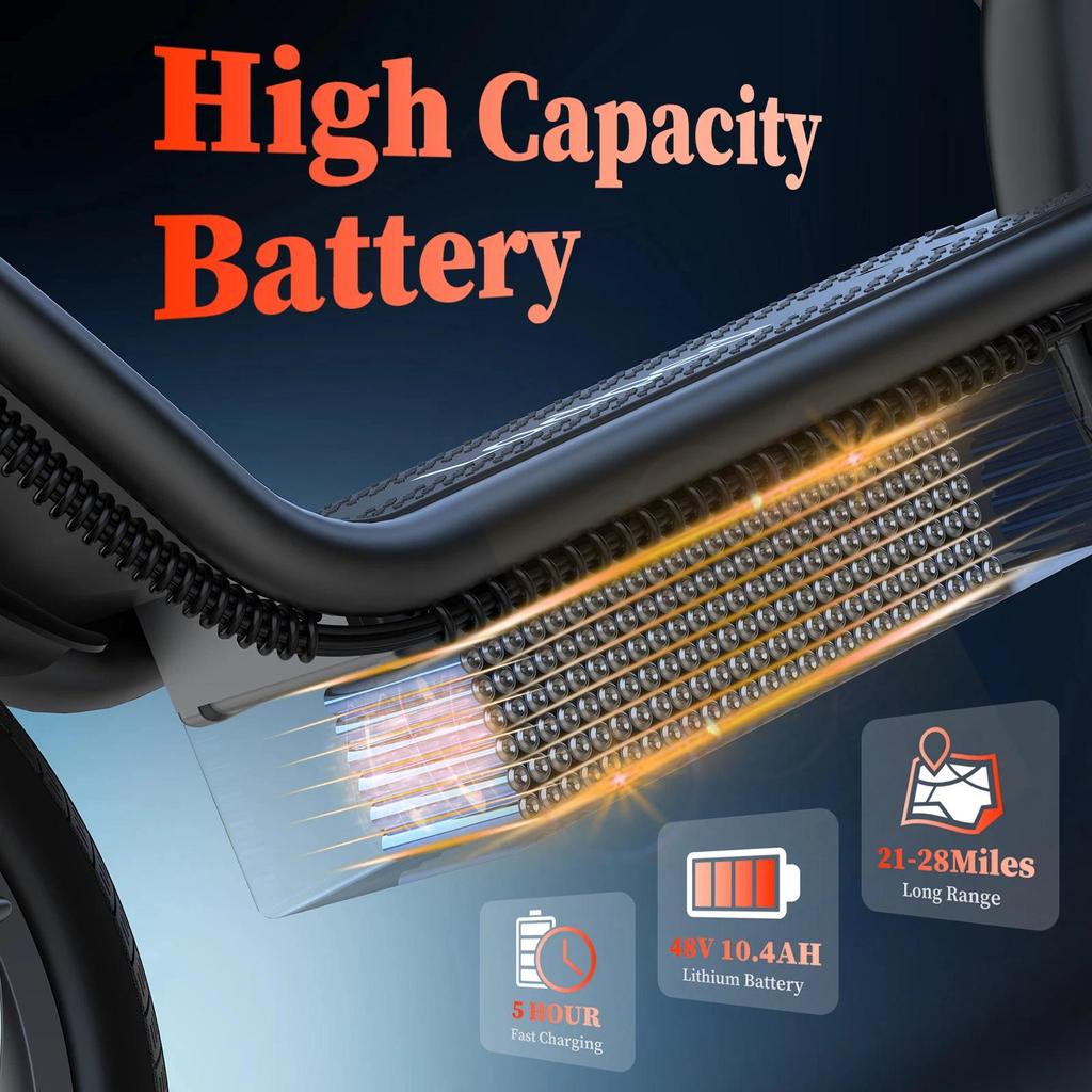 Foldable Electric Scooter, 500-watt Motor, with Seat and Basket, Maximum Range of Up To 34 Kilometers.