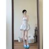 White Puffy Bud Short Culottes Women's Summer Thin High Waist A- Line Wide Leg Pants Slim Looking Small Quick-Drying Bloomers