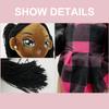 Cute Plush Toy, Long-Haired Black Girl Cartoon Doll, Figurine, Children'S Gift, Without Label