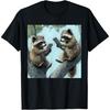 AETYOAJKLUoi Cute Baby Raccoon Texting Adorable Animal Love Tee T-Shirt