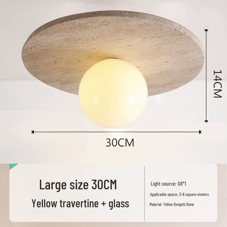Japanische Wabi-Sabi Gelber Höhlenstein Deckenleuchte für Eingangsbereich oder Balkon