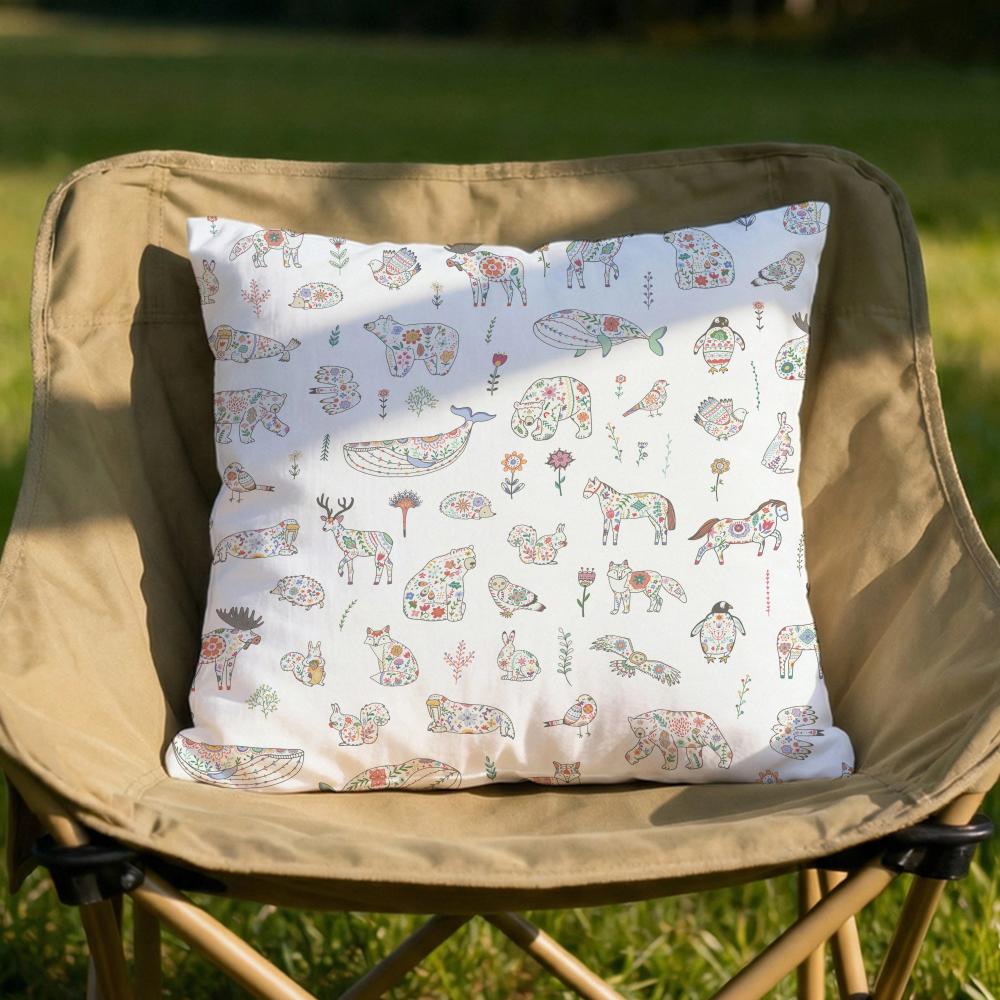 Forest Animals Printed Cushion Cover Soft Reversible  Durable Pillow Cover  MultiScene Use for Home  Car Daily Comfort