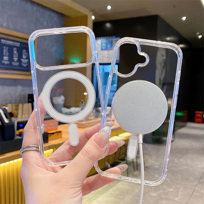 For Magsafe Magnetic Phone Case For iphone 17 17Air 11 12 13 Mini 14 15 16 Pro Max XR X XS 7 8 Plus Hard Transparent Back Cover