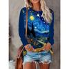 Summer Women's 3D Printed Crew Neck Long Sleeve T-Shirt Fashion Versatile Trend Breathable Casual