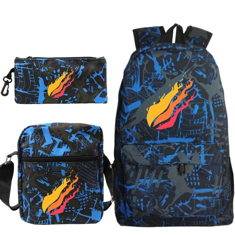Backpack Casual Student Schoolbag Small Shoulder Bag Pencil Bag Three-piece Set
