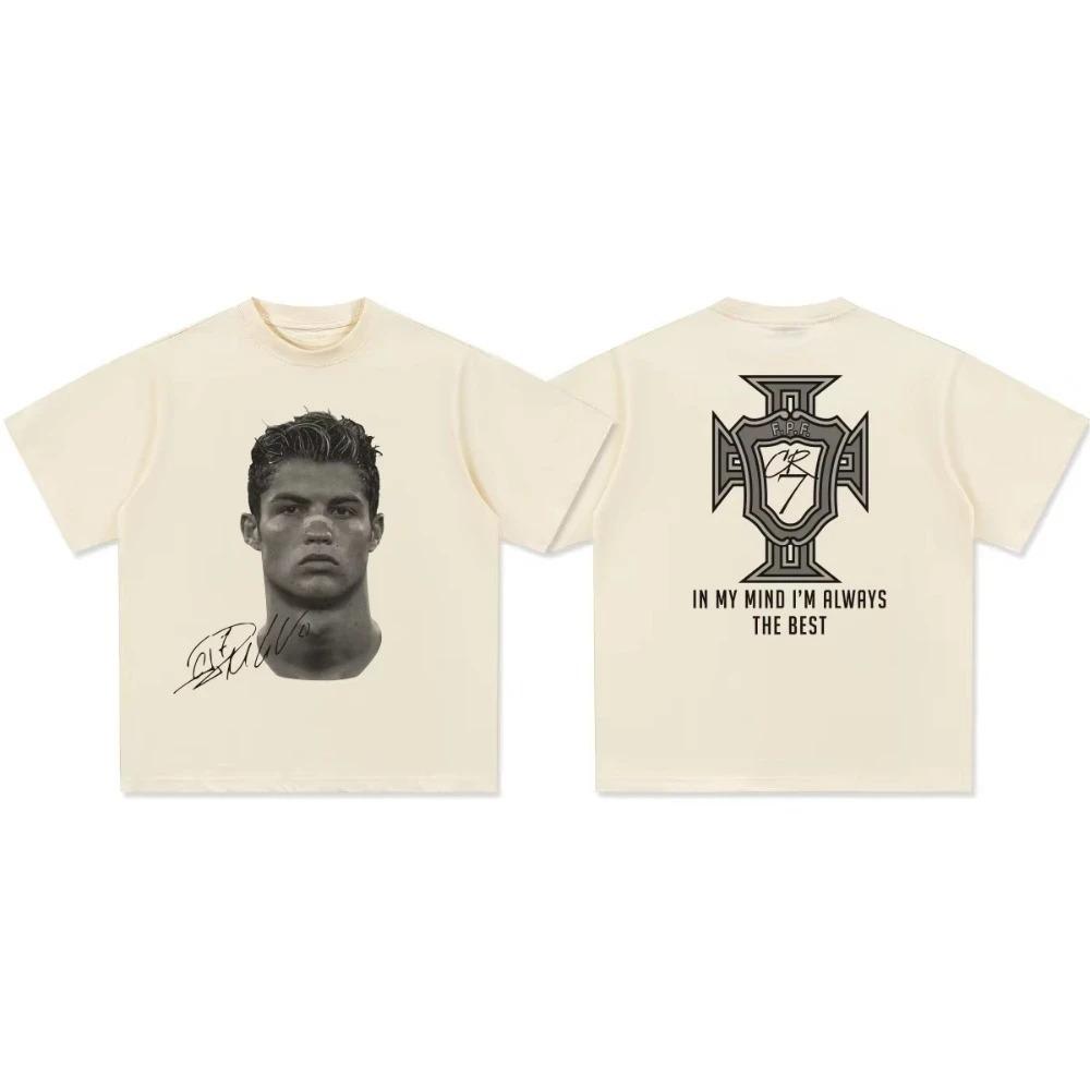 Cristiano Ronaldo Head Casual Tshirt Luxury Brand for Men and Women Top
