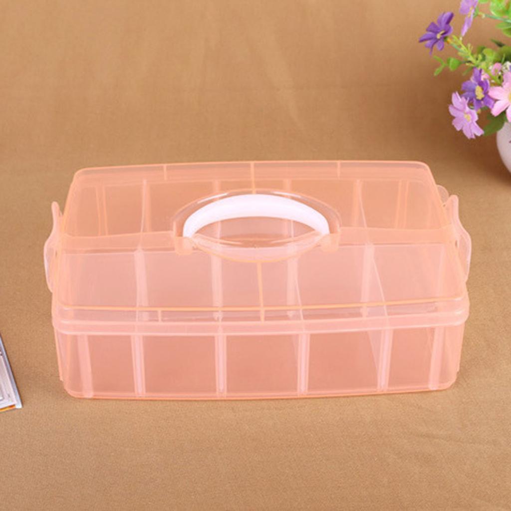 Plastic Box Rectangular Transparent Box with Handle Lid Storage Box Dustproof Jewelry Storage Case Container for Nail