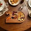 Bandeja de Charcutaria de Madeira, Prato de Servir Patriótico do 250º Aniversário para Queijo Salame Petiscos, Decoração de Cozinha Durável Presente