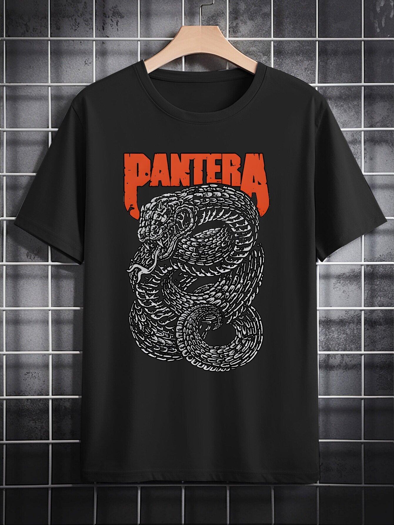 Funny Fashion T-shirt - Summer Casual Crew Neck with Vintage Black Animal Print S