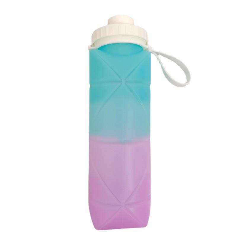 Creative Silicone Folding Cup with Straw Outdoor Sports Kettle Gift Portable Cycling Telescopic Cup New