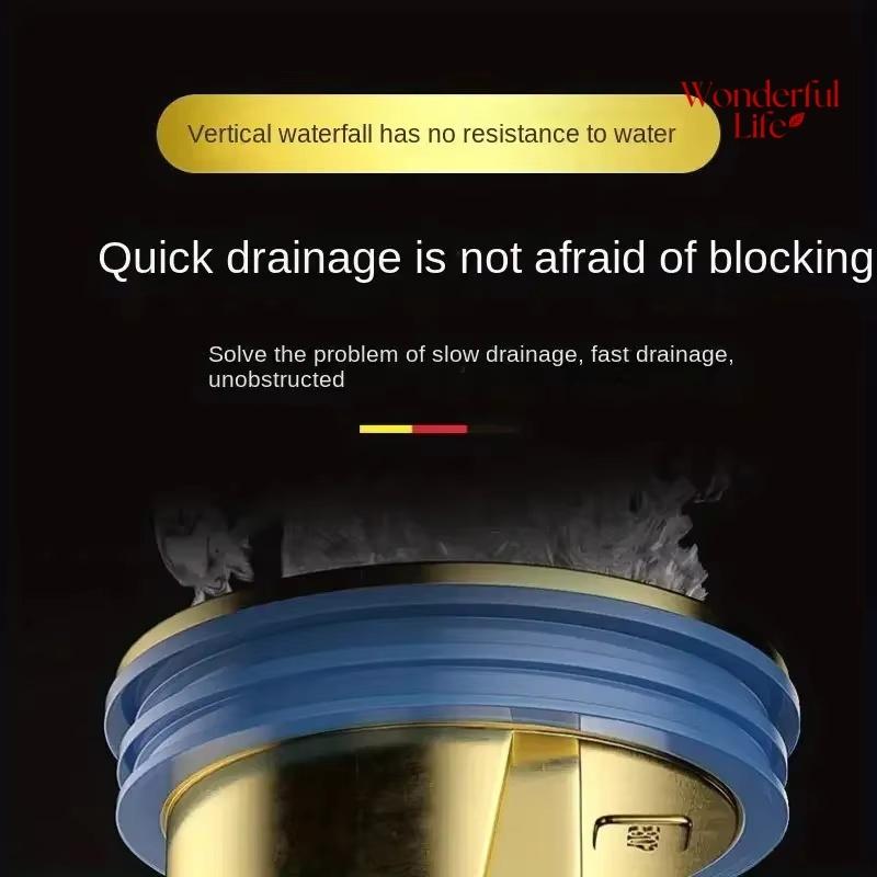 Floor Drain Core, All Copper, Odor Proof Core, Drain Guard Sewer Backflow Preventer, Deodorization Drain Plug Hair Stopper, Hair