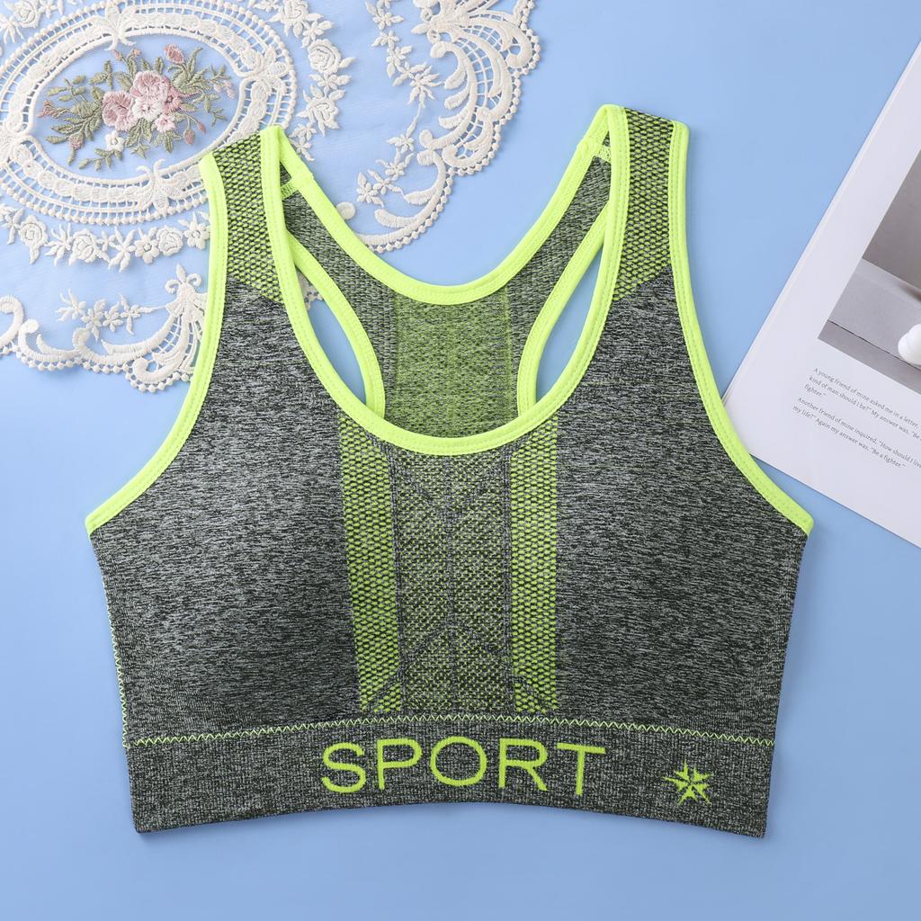 Damen Sport-BH Ohne Bügel, Uni, Kann Außen getragen werden, Mit Weicher Stütze und Enganliegender Rückenstütze, Sport, Laufen, Yoga, Fitness,