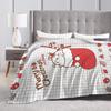 Merry Christmas M-Molangs Blanket Flannel Decoration Breathable Super Warm Throw Blanket for Bed Outdoor Plush Thin Quilt