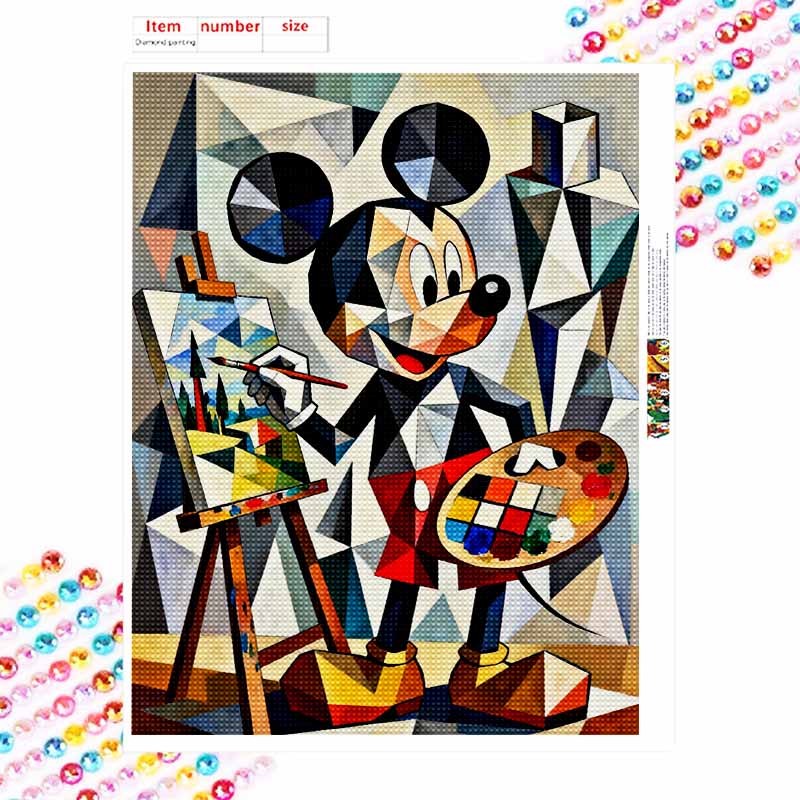 Disney 5d diamond painting, Mickey Mouse painting art, diamond art painting diy handmade sticker gift, home decoration painting