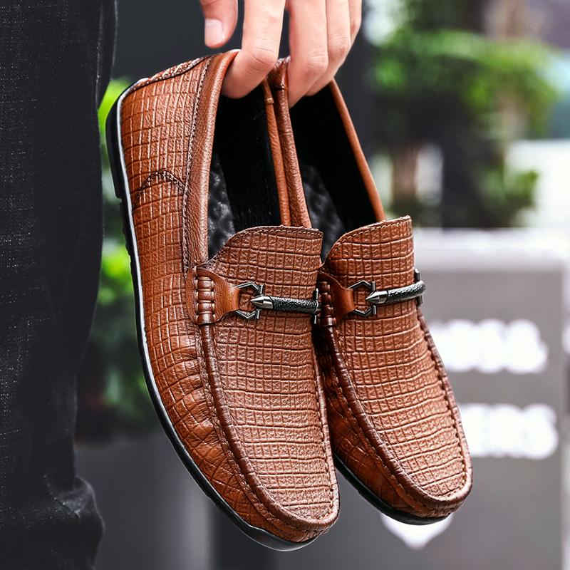 Модная обувь Мужские красные мокасины Мужские офисные туфли Кожаные повседневные туфли — фото 6