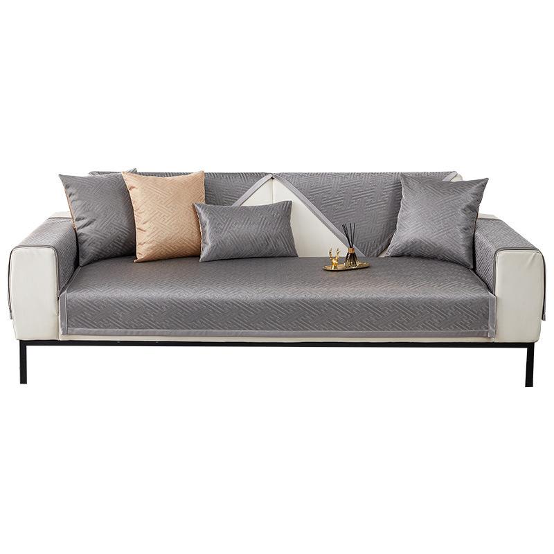 Summer Light Luxury Sofa Cushion Ice Silk Summer Mat Summer Non-Slip Sofa Cover Dust Cover Living Room Straight Row Sofa Cover Towel
