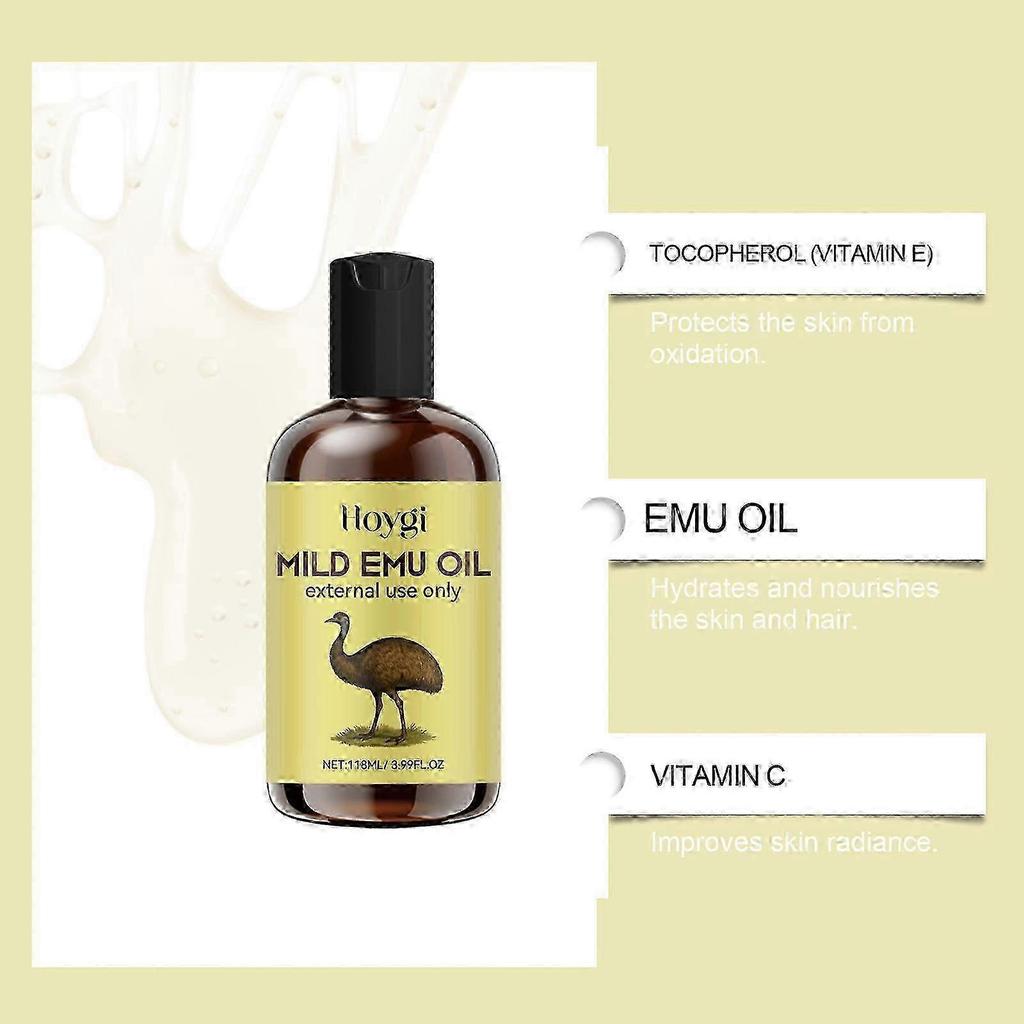 3X Emu Oil Repair Damaged Barrier Relieve Skin Itching Anti Frizzy Hair Reduce Fine Lines Shrink Pore Increase Elasticity Skin Care