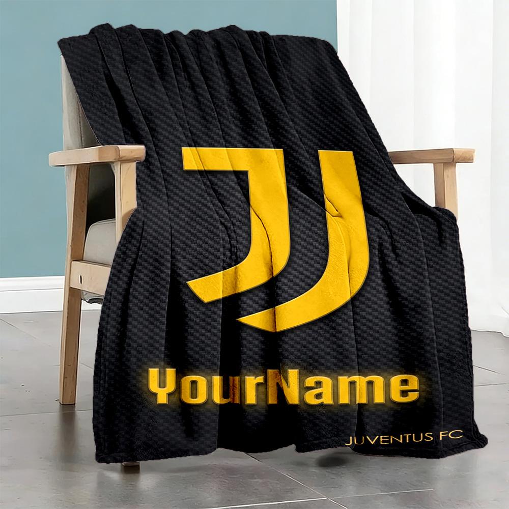 Juventus Personalized Name Blanket Cozy Customizable Blanket Soft & Cozy Perfect for Office Chair Seaside Livingroom Living Room All-Season Use