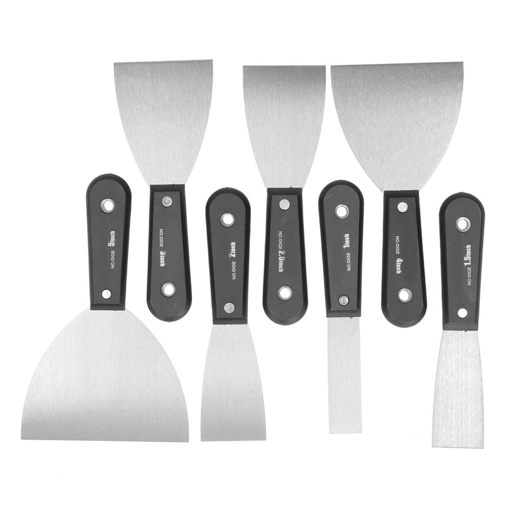 7 Pcs Plaster Knife Set Portable Steel Putty Knife Set for Drywall Wood Paint Tools