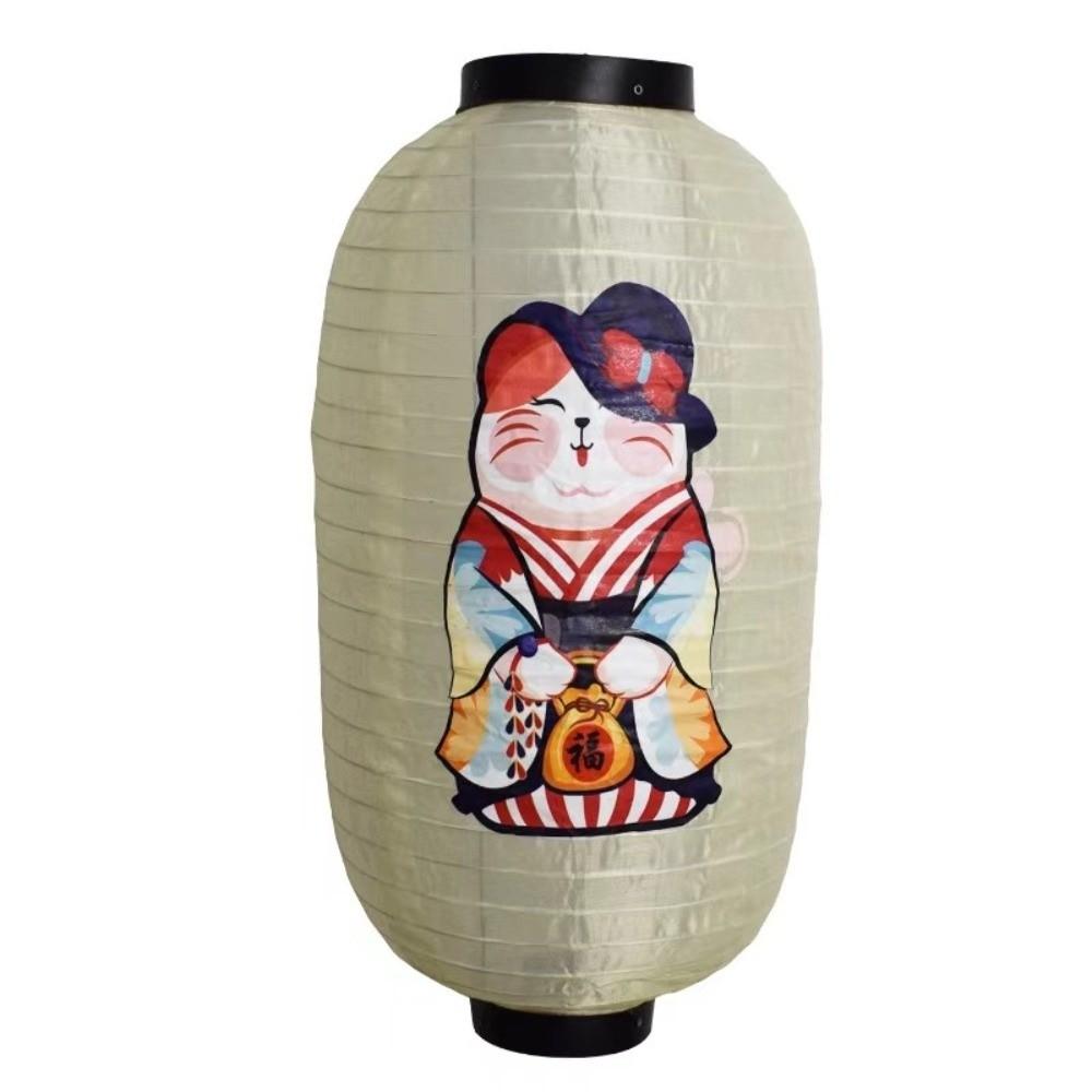 10 Inch Japanese Lantern Lucky Cat Traditional Design Pendant Light Picture Design Folk Decor Wind Lanterns Wall Decoration