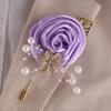 Elegant Chest Flower Fake Pearl Rose Groom and Groomsmen Accessories Light Luxury Lapel Flower Wedding Brooch Bridesmaid Group
