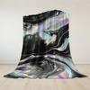 Black fluid Flannel Blanket Warm Soft Halloween Christmas Couch Warm Cozy Decorative Decor Gift for All Season