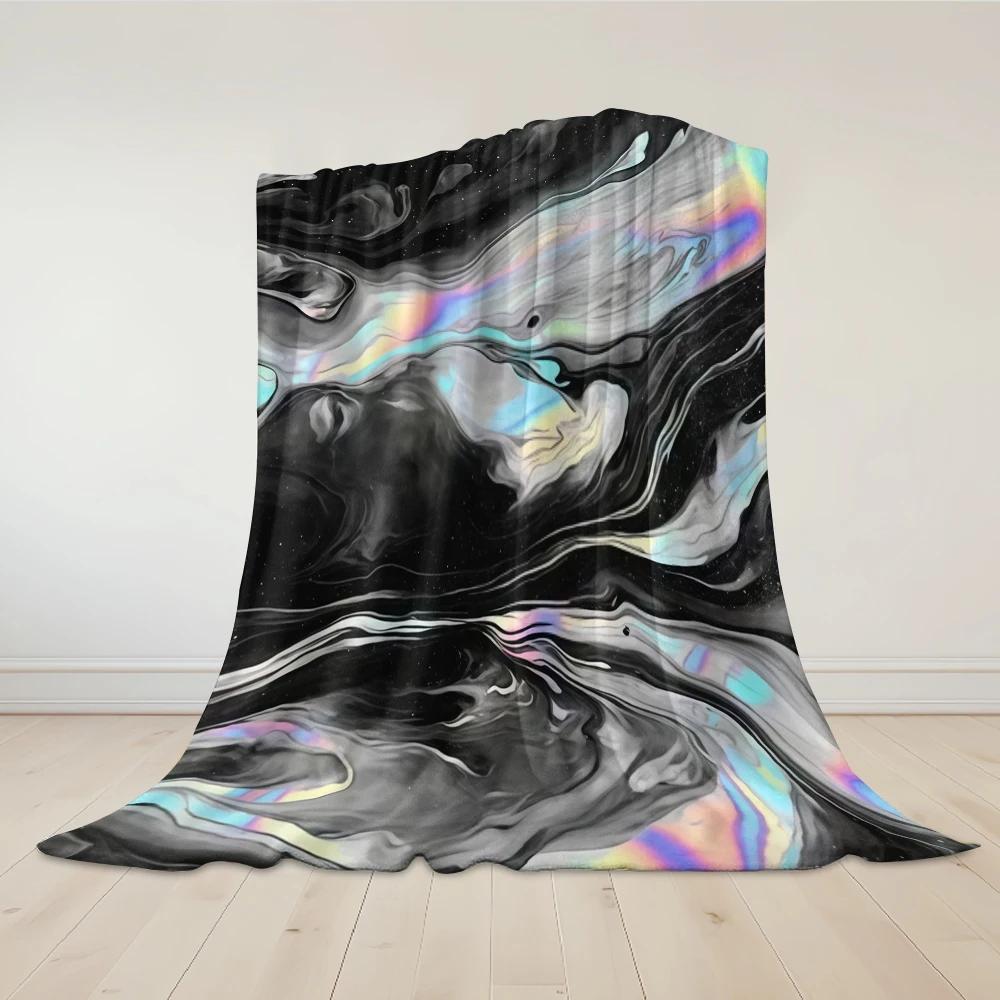 Black fluid Flannel Blanket Warm Soft Halloween Christmas Couch Warm Cozy Decorative Decor Gift for All Season