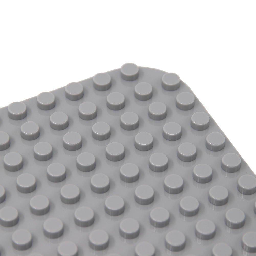 INIBUD Baseplates, Building Blocks, Duplo Compatible, Rounded Corners, 24x17mm, GreenGray, Set of 2