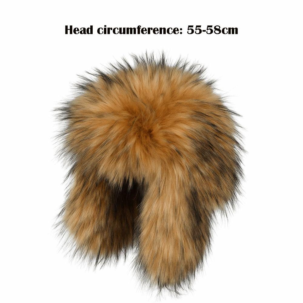 Faux Fur Bomber Hats Round Earflap Winter Round Earflap Cap  Winter Outdoor Activities Wear