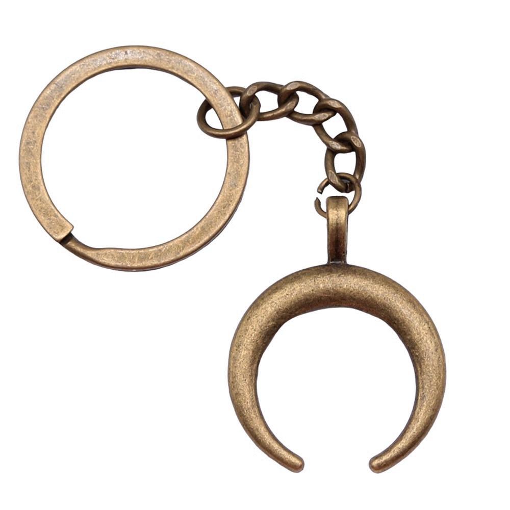 Dreifachmond Pentagramm Anhänger Schlüsselanhänger Stern Wicca Thema Schlüsselring 28mm