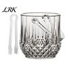 Eiskübel für den Heimgebrauch mit Griff und Zange, Transparenter Würfelhalter im Diamantschliff mit Clip, Eimer für Bier, Champagner, Wein, Cocktails, Barzubehör