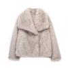 Women's Fashionable Luxury Fox Fur Jacket Fall Winter Long Sleeve Warm Suede Streetwear Casual Outerwear
