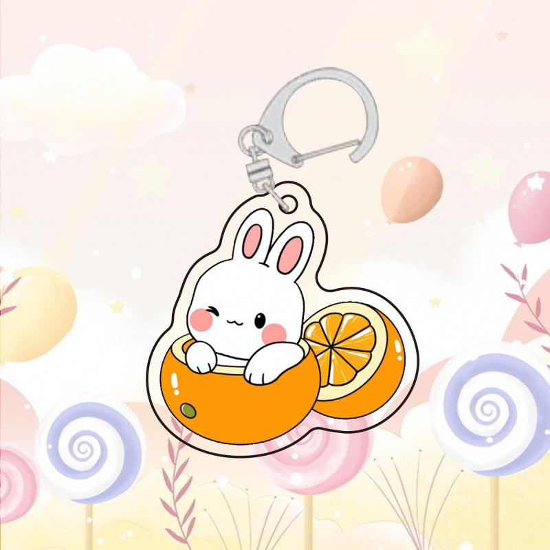 Funny Animal Bag Decoration Pendant Backpack Jewelry Accessories Gift Cartoon Cute Zodiac Keychain Acrylic Pendant Fruit