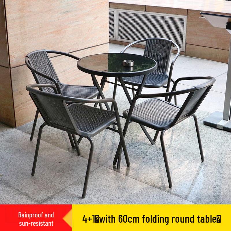 ZISIZ Outdoor Leisure Balcony Coffee Table and Patio Chair Set