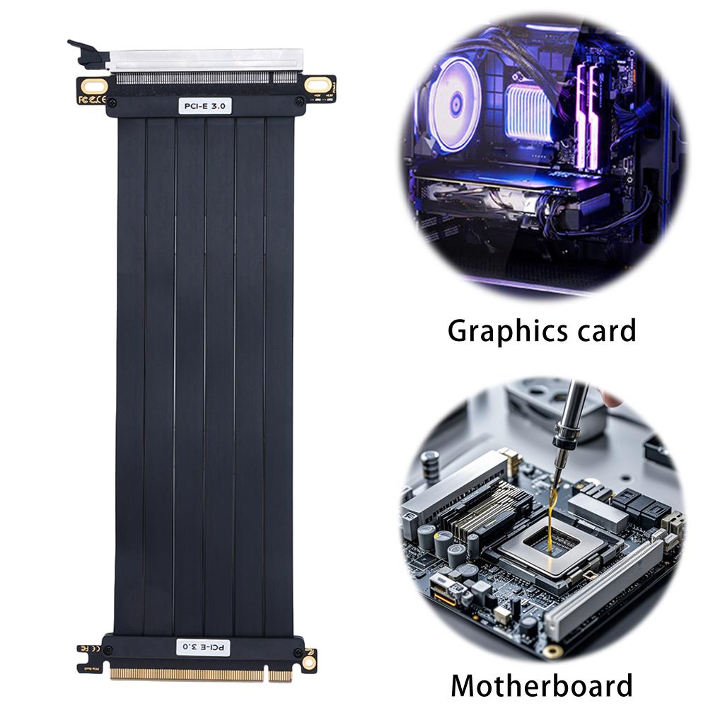 PCI-E 3.0 Riser Cable Extender Card 90/180 Degree Adapter High Speed Flexible Extender Card 3 GPU Extension Cord Extension Cable