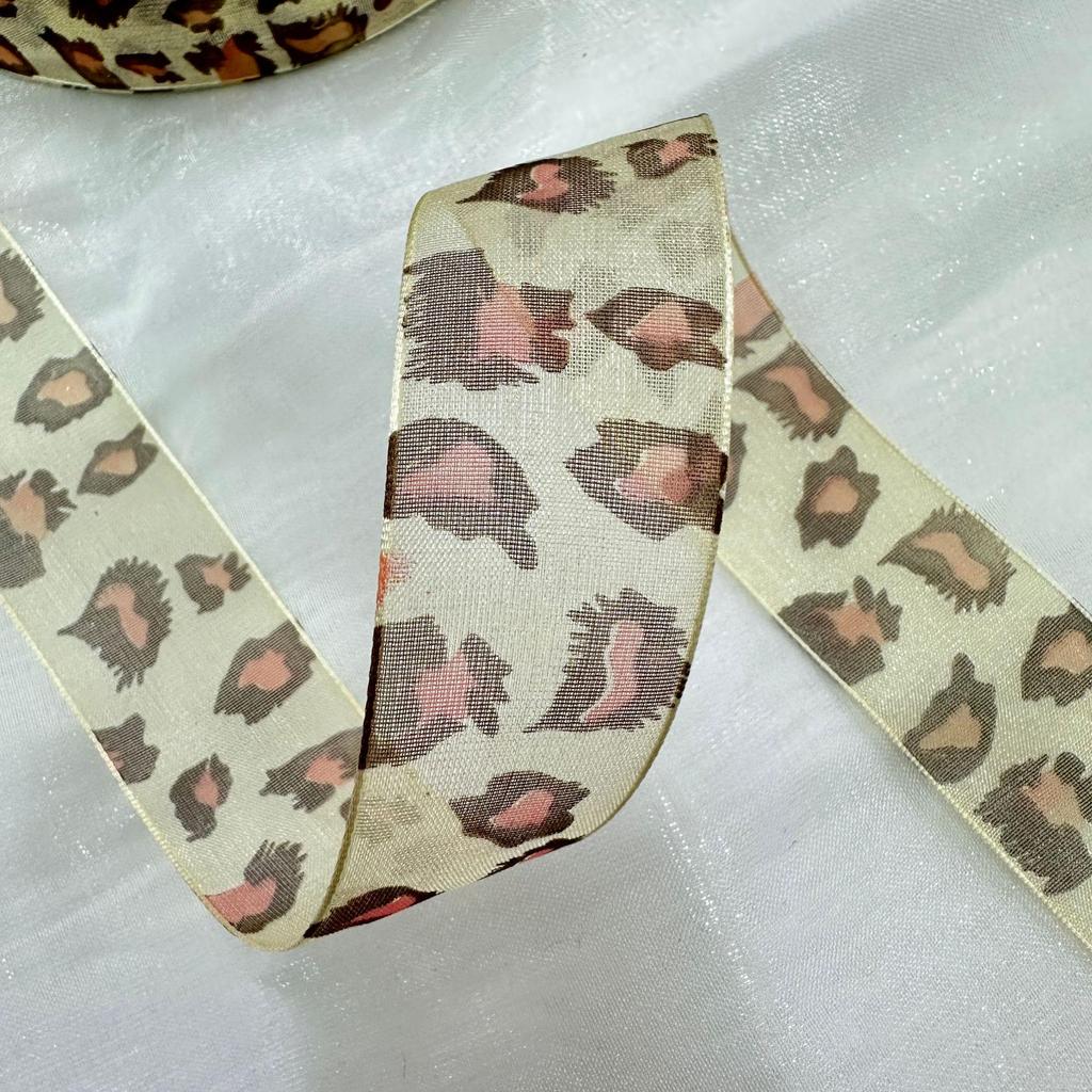 European & American Trend Leopard Print Letter Polyester Ribbed Edge Ribbon - Colorful Clothing & Home Textile Ribbon