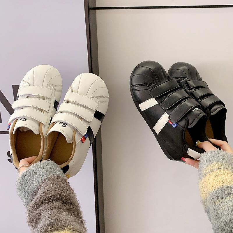 Replica cartoon casual board shoes for men and women, new Velcro flat-soled white shoes, light and breathable, trendy shoes for women, all-match