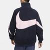 Nike Big Swoosh Logo Fleece Warm Stand Collar Jacket Men Jacket Obsidian DH2474-456
