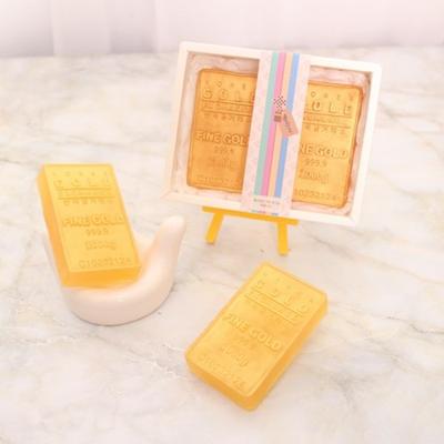 Shining Day Gold Bar Handmade Soap Gift Set Gift Wrapped Return Gift, 120g, 2 Pieces