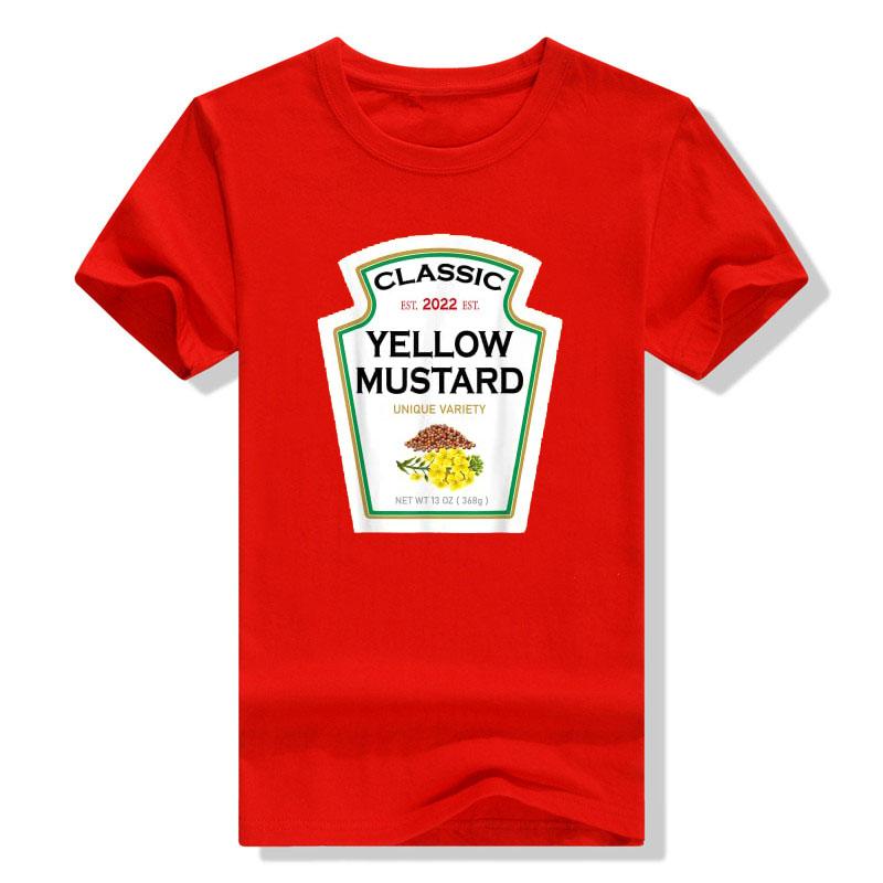 Yellow Mustard DIY Halloween Costume Matching Group MustardTShirt Funny Ketchup Clothes for Couples Gifts Aesthetic Outfits