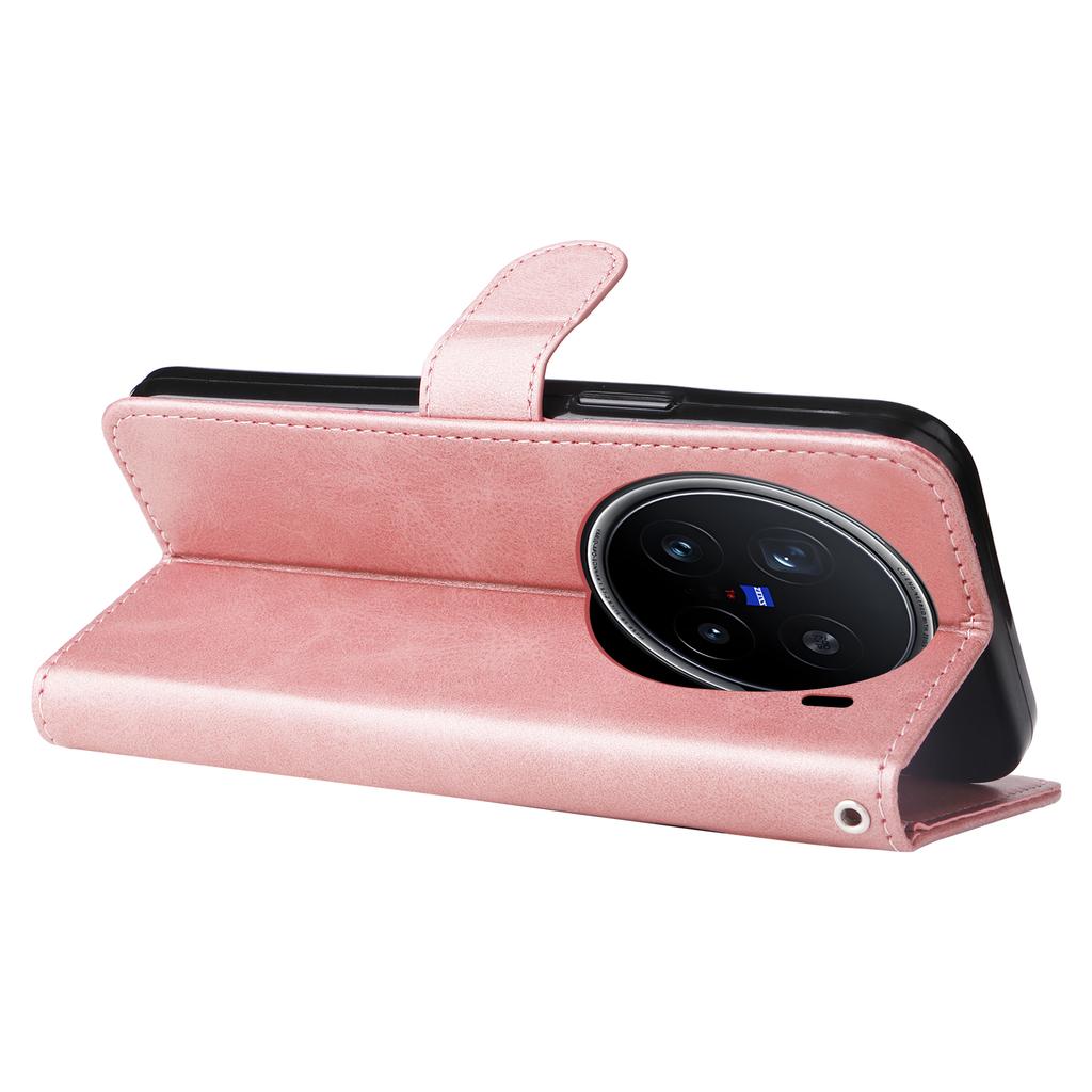 For Vivo X200 Pro 5G Case Zipper Wallet Calf Texture PU Leather Phone Cover